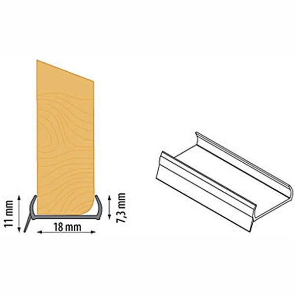 0.5m PVC Plinth Sealing Strip MDF Kickboard Panel - Transparent