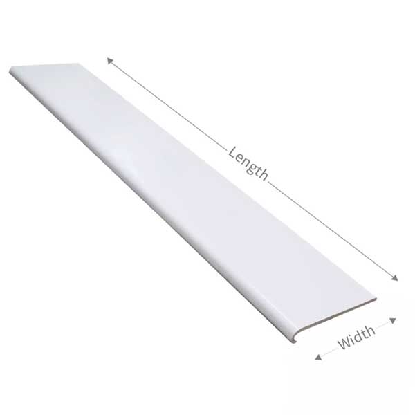 1.25m Long uPVC Window Board Plastic Cover Bullnose Capping Internal Cill 