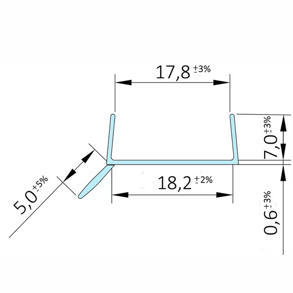 1 Metre PVC Plinth Sealing Strip MDF Kickboard Panel