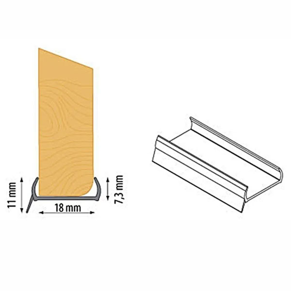 1 Metre PVC Plinth Sealing Strip MDF Kickboard Panel