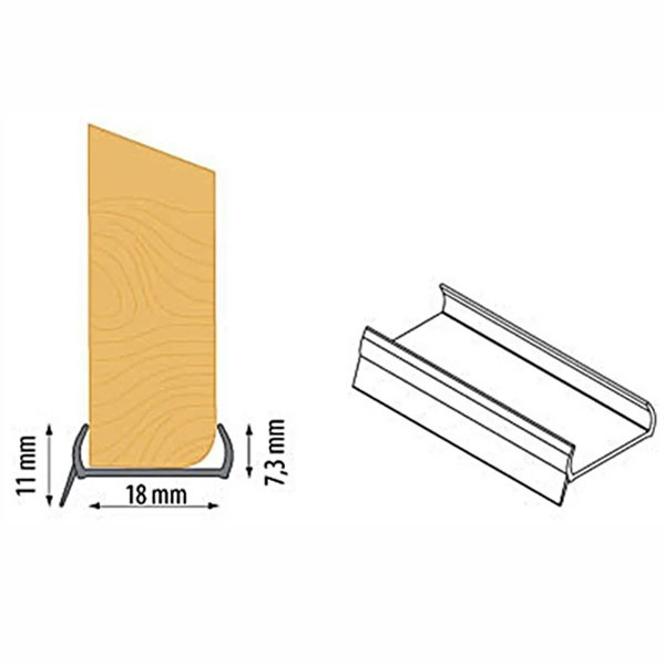 1 Metre PVC Plinth Sealing Strip MDF Kickboard Panel