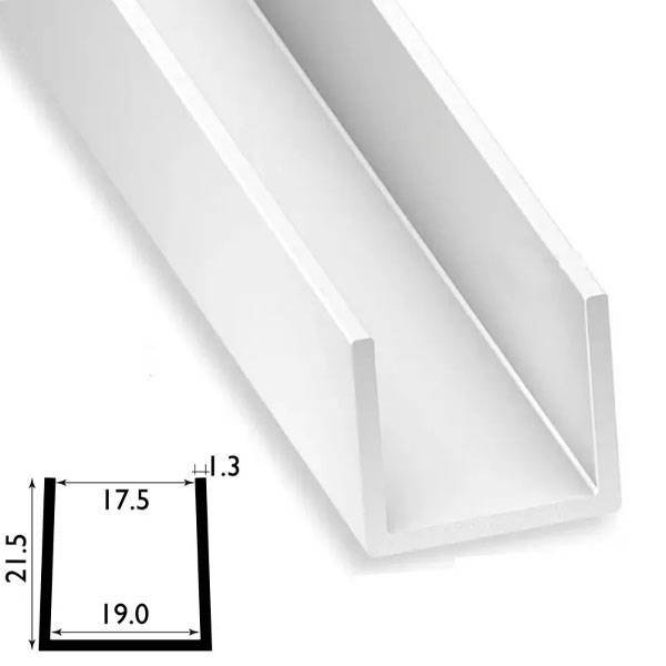 1 Metre PVC Square U Profile Strip