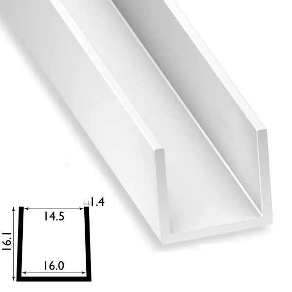 1 Metre PVC Square U Profile Strip