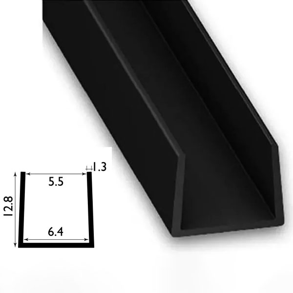 1 Metre PVC Square U Profile Strip