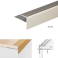 16mm x 23mm Push-In Anodised Aluminium Stair Nosing Edge Trim, Laminate or Wood Floors