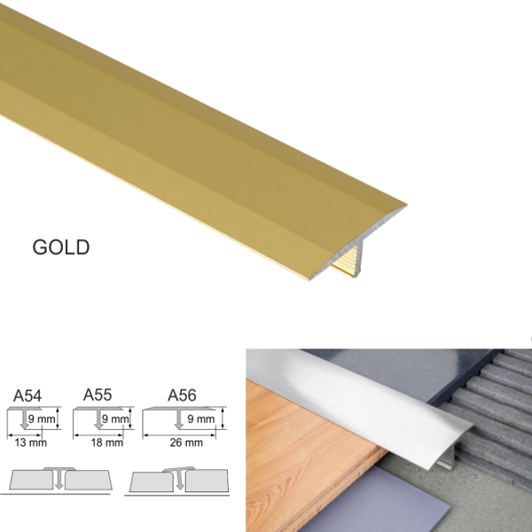 18mm Anodised Aluminium Threshold Trim T Bar Transition Trim For Tiles