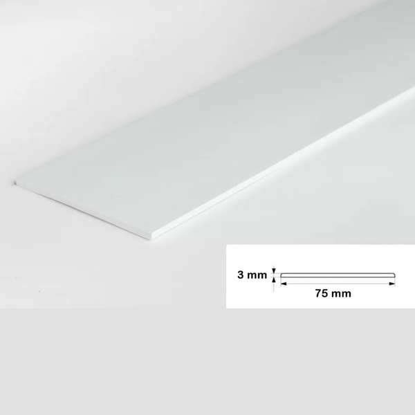 2.5 Metre Durable PVC Flat Bar Trim Architrave, Cover