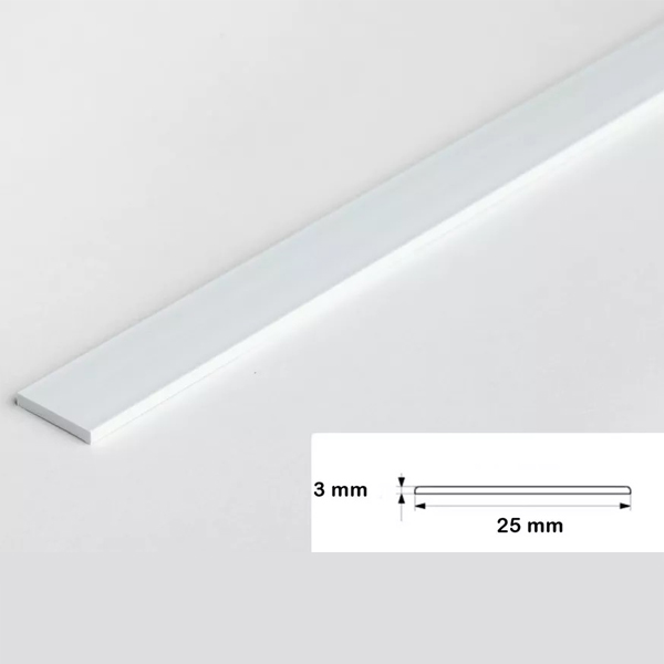 2.5 Metre Durable PVC Flat Bar Trim Architrave, Cover