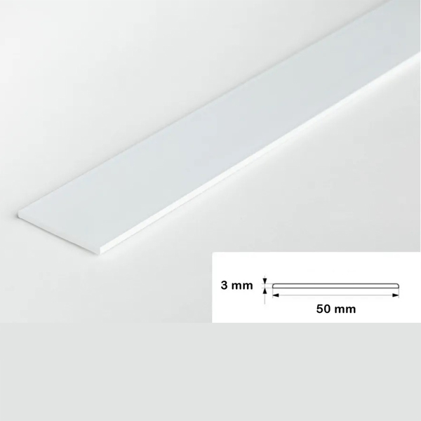 2.5 Metre Durable PVC Flat Bar Trim Architrave, Cover