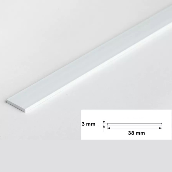 2.5 Metre Durable PVC Flat Bar Trim Architrave, Cover