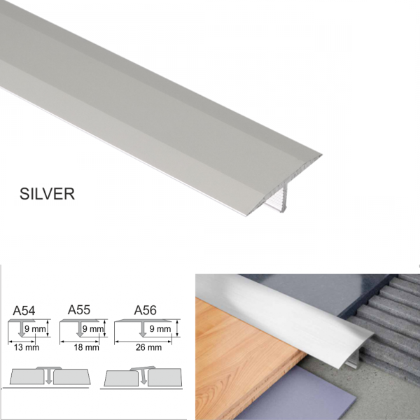 26mm Anodised Aluminium Threshold Trim T Bar Transition Trim For Tiles