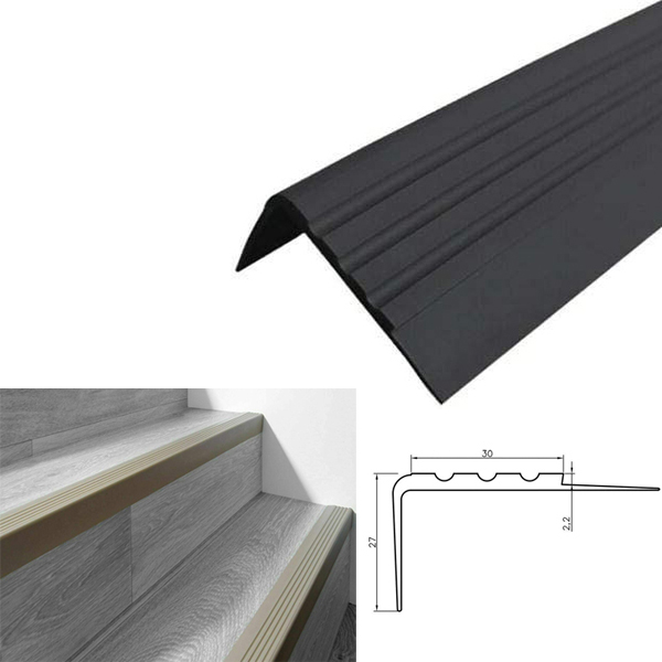 Anti Slip Stair Nosing Rubber Angle Step Edge Bullnose Stair Nosing