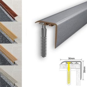 30mm x 30mm Stair Nosing UPVC Trim for Stair Treads Wooden Finish