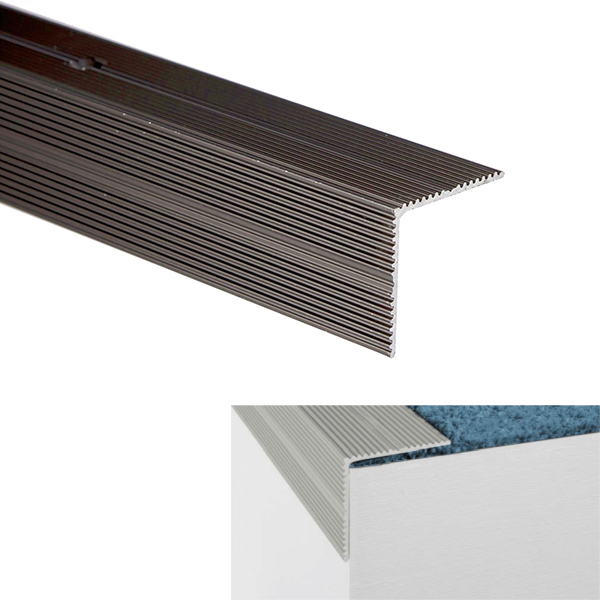 35mm x 35mm Non Slip Stairs Nosing For Wooden Stair Treads Screw Fix