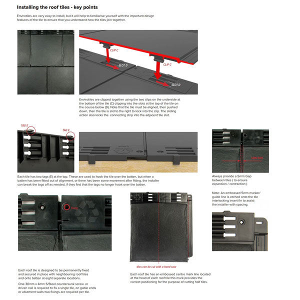 365mm Envirotile Slate Synthetic Roof Shingles