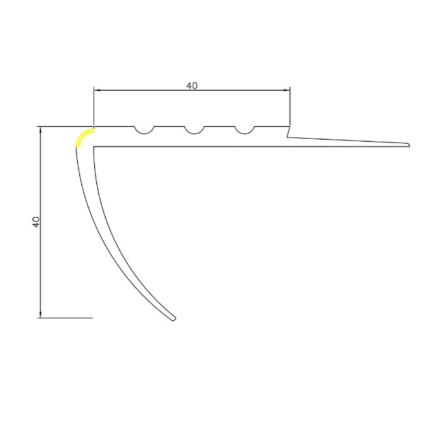 Non-Slip Flexible Bullnose Stair Nosing Warning