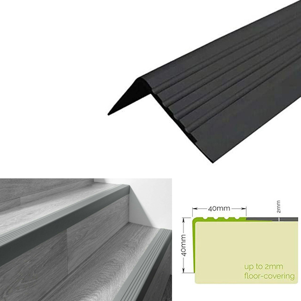 Non Slip Stair Nosing Bullnose Stair Nosing Rubber Angle Step Edge