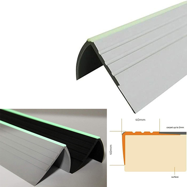 PVC Bullnose Stair Nosing Anti Slip Rubber Angle Step Edge