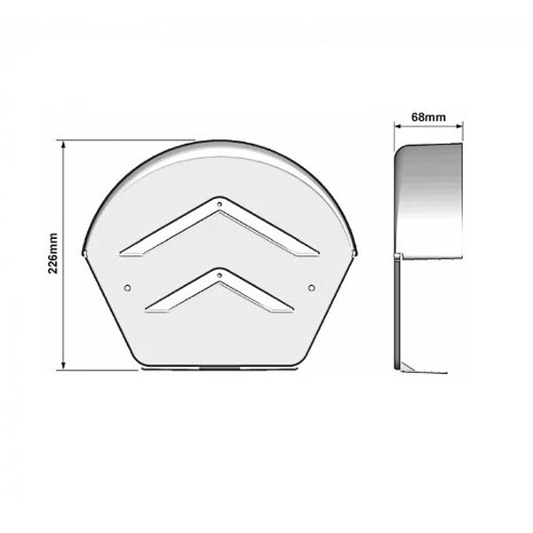 68mm PVC End Cap U Ridge with Fixing Screws