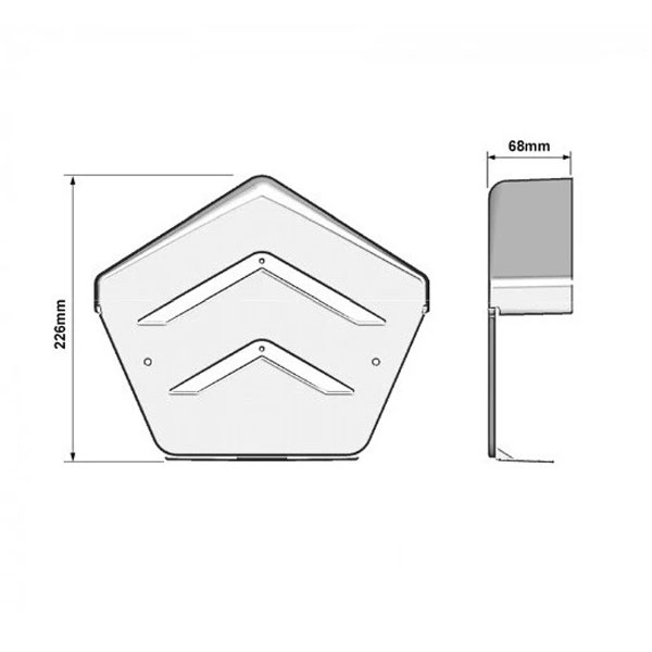 68mm PVC End Cap U Ridge with Fixing Screws