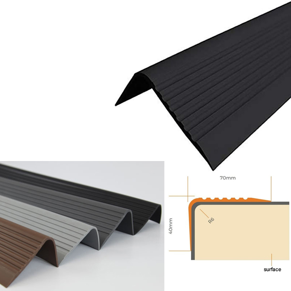 Bullnose Stair Nosing Non Slip PVC Rubber Angle Step Edge