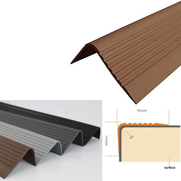 Bullnose Stair Nosing Non Slip PVC Rubber Angle Step Edge