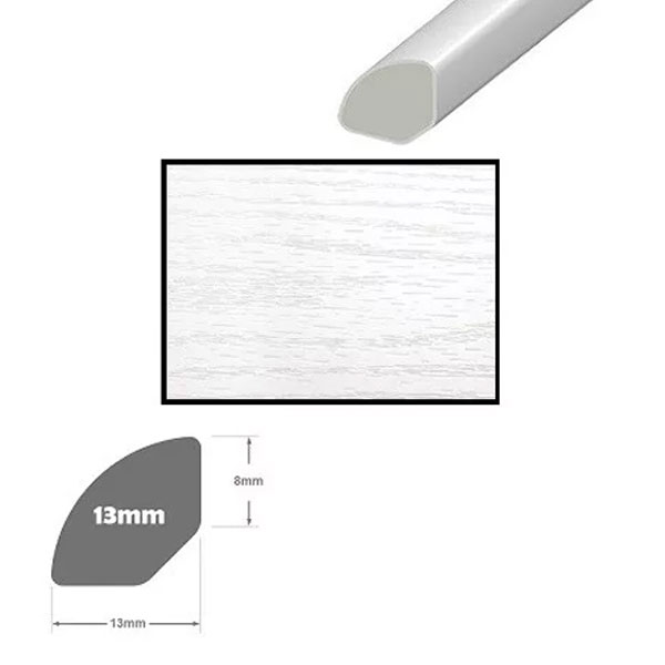 95cm UPVC Quadrant Plastic Finishing Trim - Window / Tile Beading Lengths