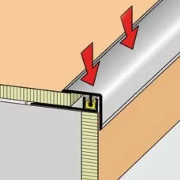 Aluminium Clipper Step Silver Stair Nosing for 7-10mm Flooring