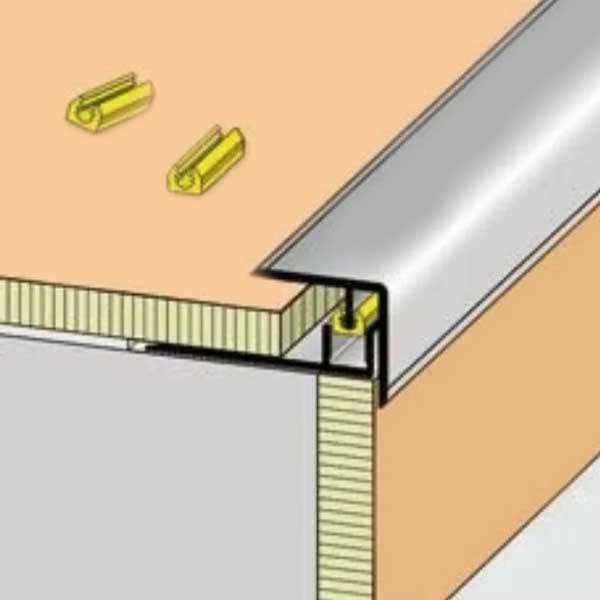 Aluminium Clipper Step Silver Stair Nosing for 7-10mm Flooring