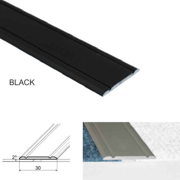 Aluminium Flat Door Threshold  Screw fix For Wooden, Laminate, Carpet Vinyl Flooring