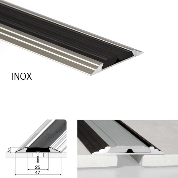 50mm Aluminium Flat Non Slip Door Threshold A10 Anodised Profile 