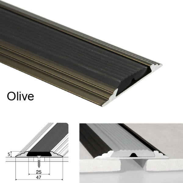 50mm Aluminium Flat Non Slip Door Threshold A10 Anodised Profile 