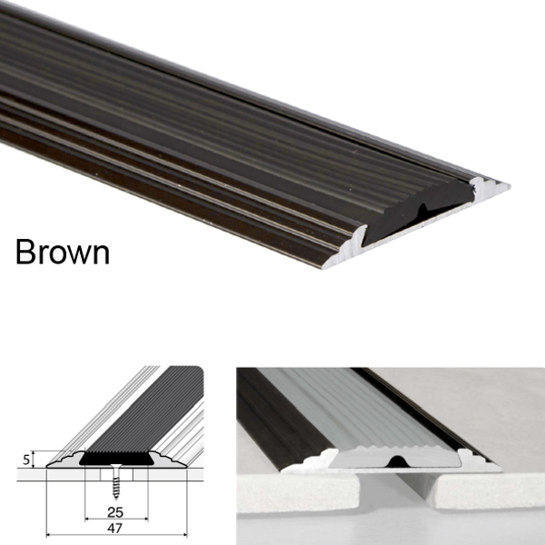 50mm Aluminium Flat Non Slip Door Threshold A10 Anodised Profile 