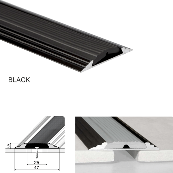 50mm Aluminium Flat Non Slip Door Threshold A10 Anodised Profile 