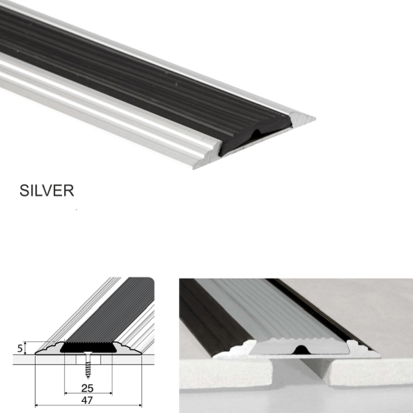 50mm Aluminium Flat Non Slip Door Threshold A10 Anodised Profile 