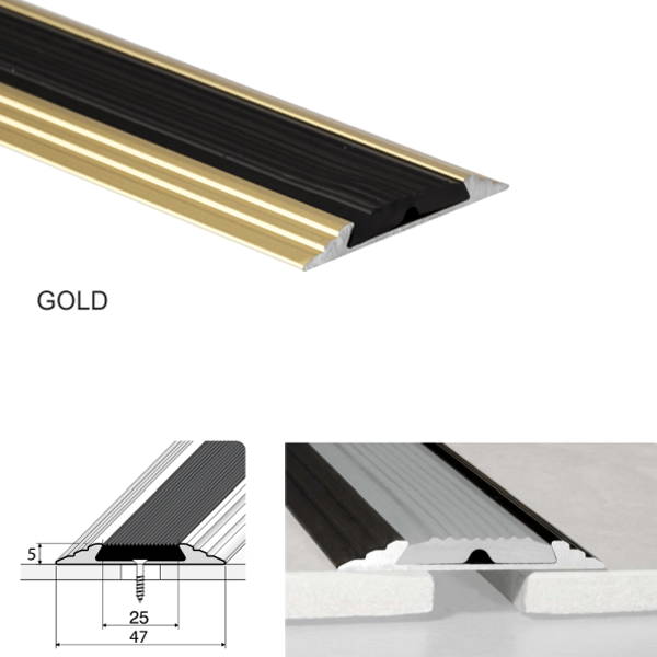 50mm Aluminium Flat Non Slip Door Threshold A10 Anodised Profile 