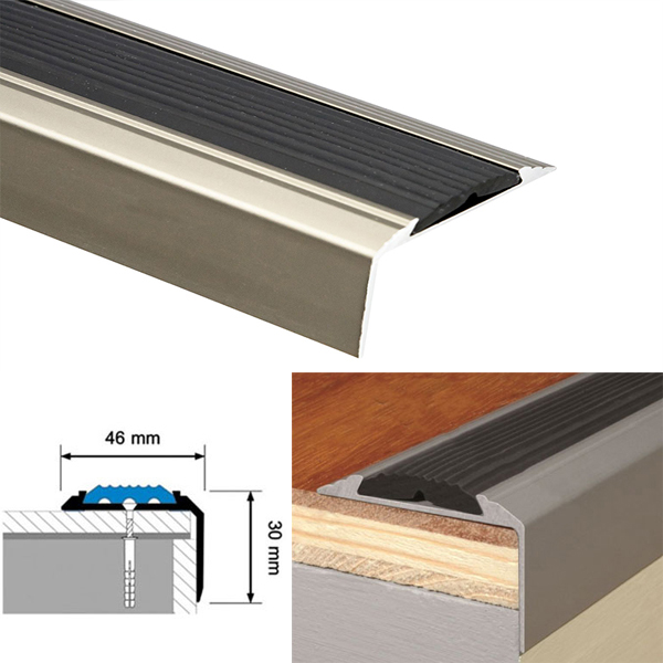 Aluminium Screw Fix Stair Nosing For Tread Edges