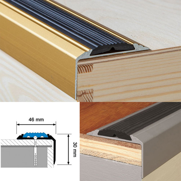 Aluminium Screw Fix Stair Nosing For Tread Edges