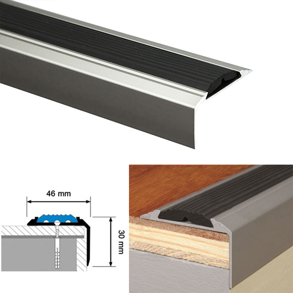 Aluminium Screw Fix Stair Nosing For Tread Edges