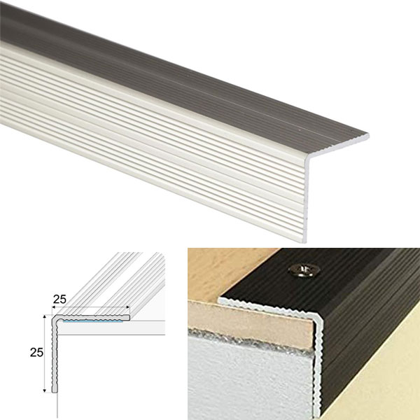 Aluminium Self Adhesive Anodised Anti Non Slip Stair Nosing Edge Trim 