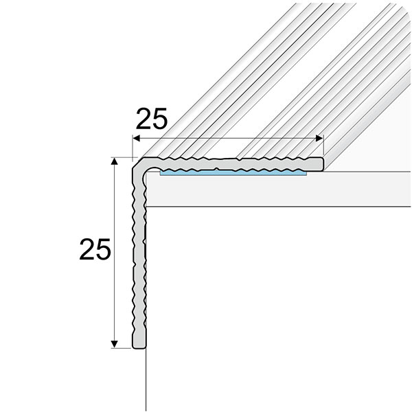 Aluminium Self Adhesive Anodised Anti Non Slip Stair Nosing Edge Trim 