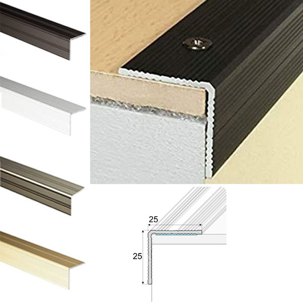 Aluminium Self Adhesive Anodised Anti Non Slip Stair Nosing Edge Trim 