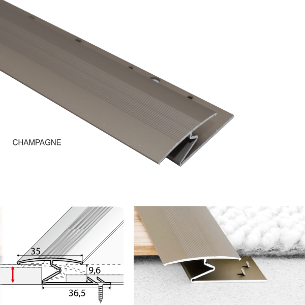 Aluminium Z Profiles For Joining Carpet to Wood