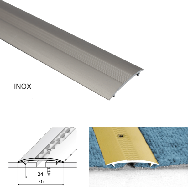 Aluminum Twin Grip Joining Carpet to Carpet Threshold Strip