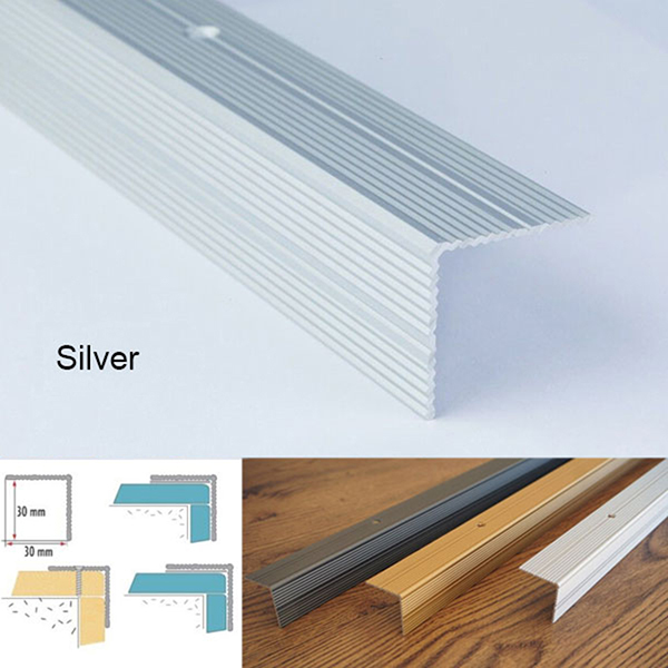 30mm x 30mm Anodised Aluminium Anti Non Slip Stair Edge Nosing Trim