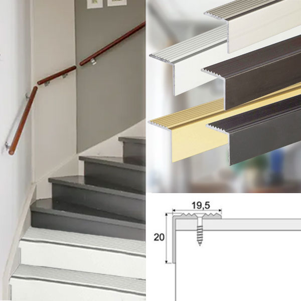 Anodised Aluminium Anti Slip Stair Edge Nosing Trim