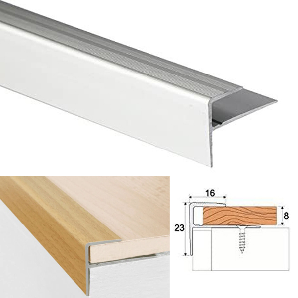 Anodised Aluminium Carpet Edge Nosing Profile Cover Strip Door Floor BAR Trim