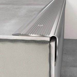 Aluminium Anodised Screw Fix Stair Nosing Edge Trim For Wooden, Laminate & Tiled Stairs