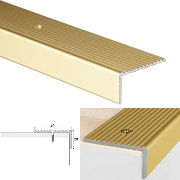 Anti Slip Anodised Aluminium Stair Edge Nosing Trim