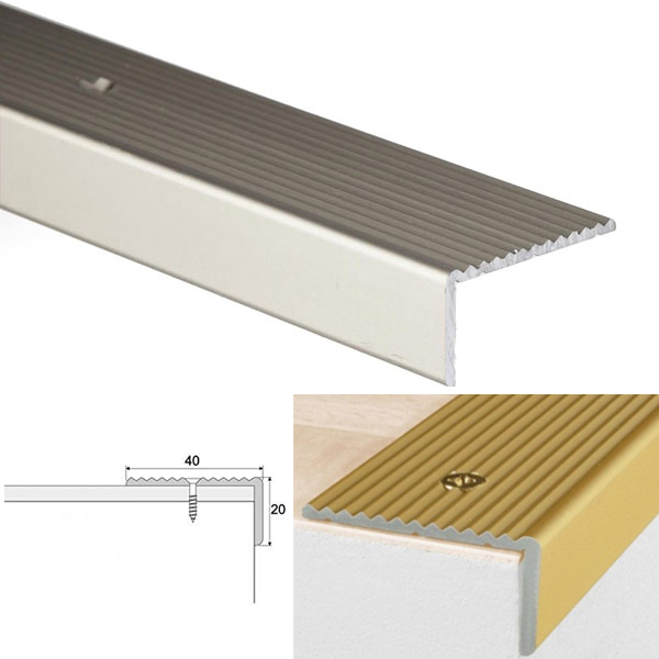 Anti Slip Anodised Aluminium Stair Edge Nosing Trim